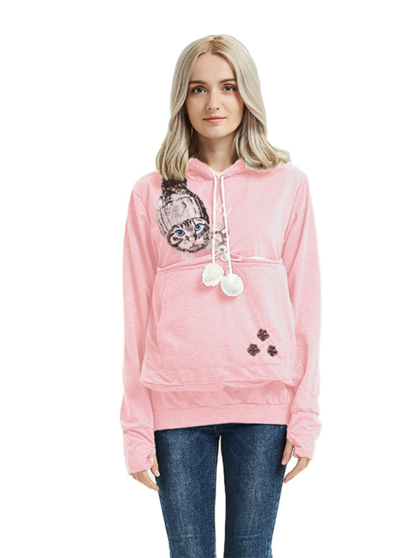 Purr-fectly Cute Cat-Themed Hoodie with Ears Women Hoodies | Chuzko.com