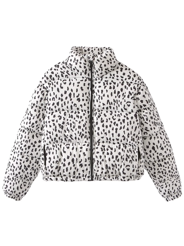 Leopard Print Puffer Jacket for Chilly Evenings	