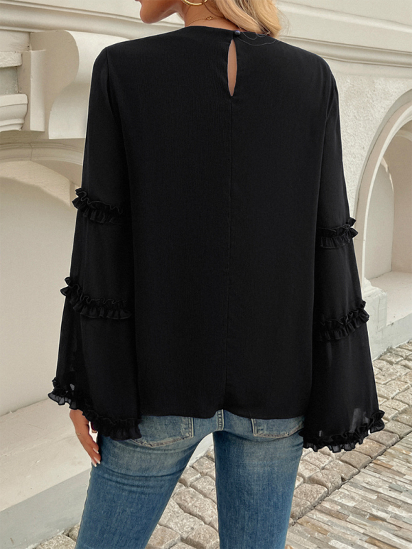 The Ruffle Sleeve Blouse for Woman Blouses | Chuzko.com