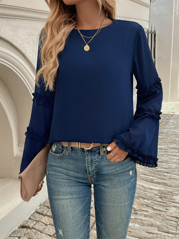 The Ruffle Sleeve Blouse for Woman Blouses | Chuzko.com