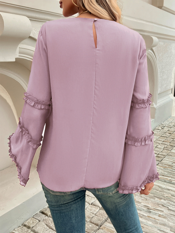 The Ruffle Sleeve Blouse for Woman Blouses | Chuzko.com