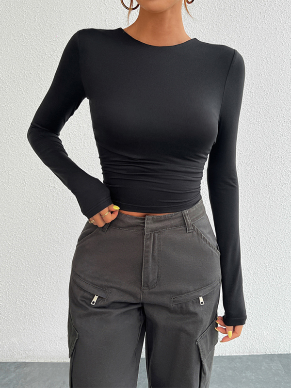 Backless Long Sleeve Top for Women Backless Tops | Chuzko.com