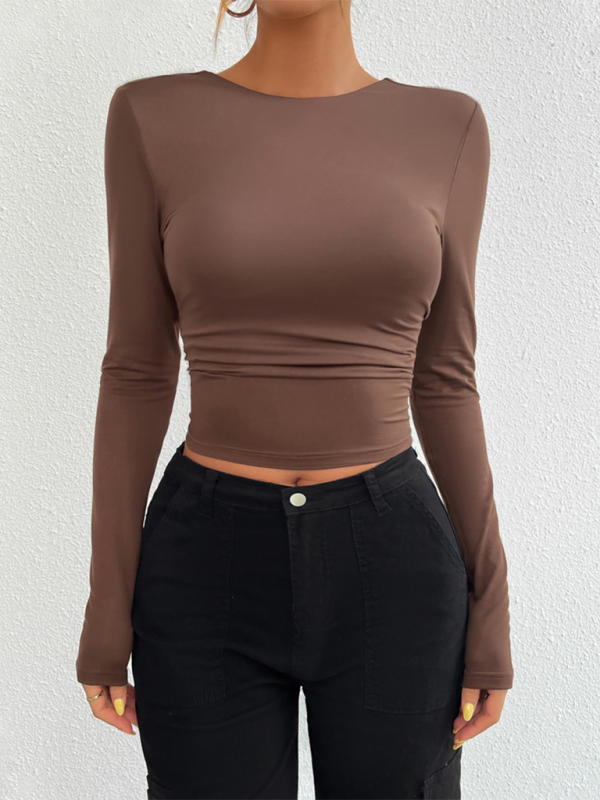 Backless Long Sleeve Top for Women Backless Tops | Chuzko.com