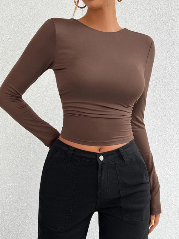 Backless Long Sleeve Top for Women Backless Tops | Chuzko.com