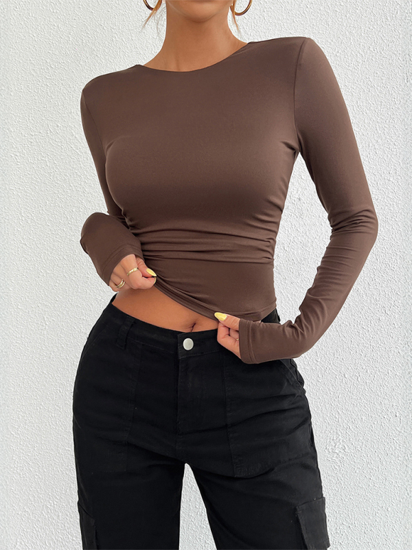 Backless Long Sleeve Top for Women Backless Tops | Chuzko.com