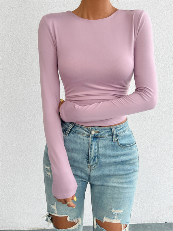 Backless Long Sleeve Top for Women Backless Tops | Chuzko.com