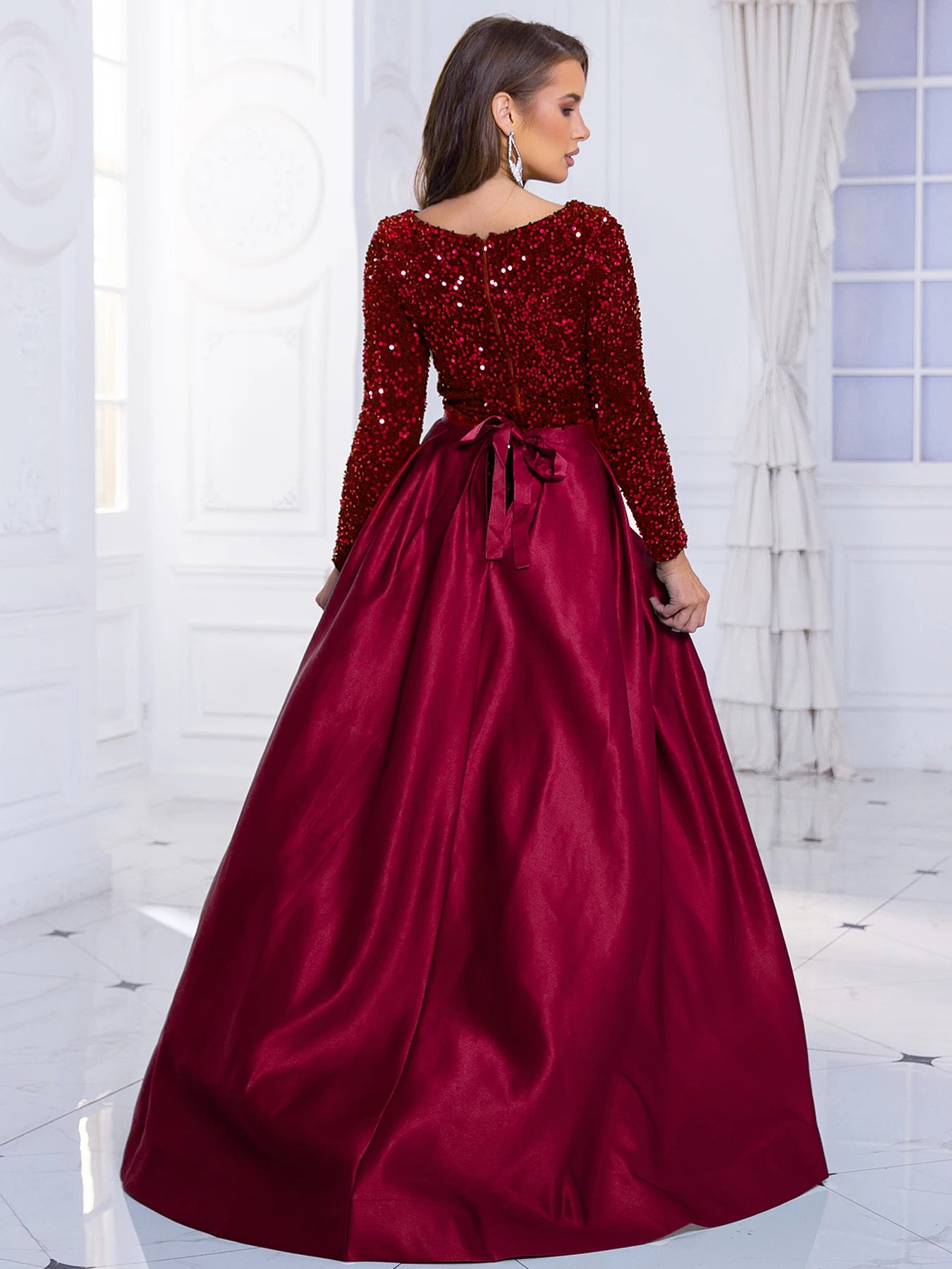 Elegant Mermaid Gown Formal Dress with Detachable Train Elegant | Chuzko.com