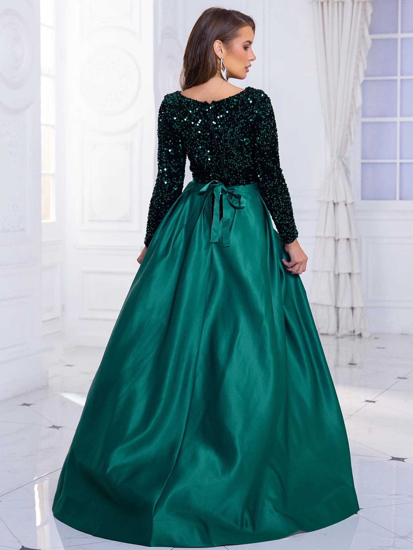 Elegant Mermaid Gown Formal Dress with Detachable Train Elegant | Chuzko.com