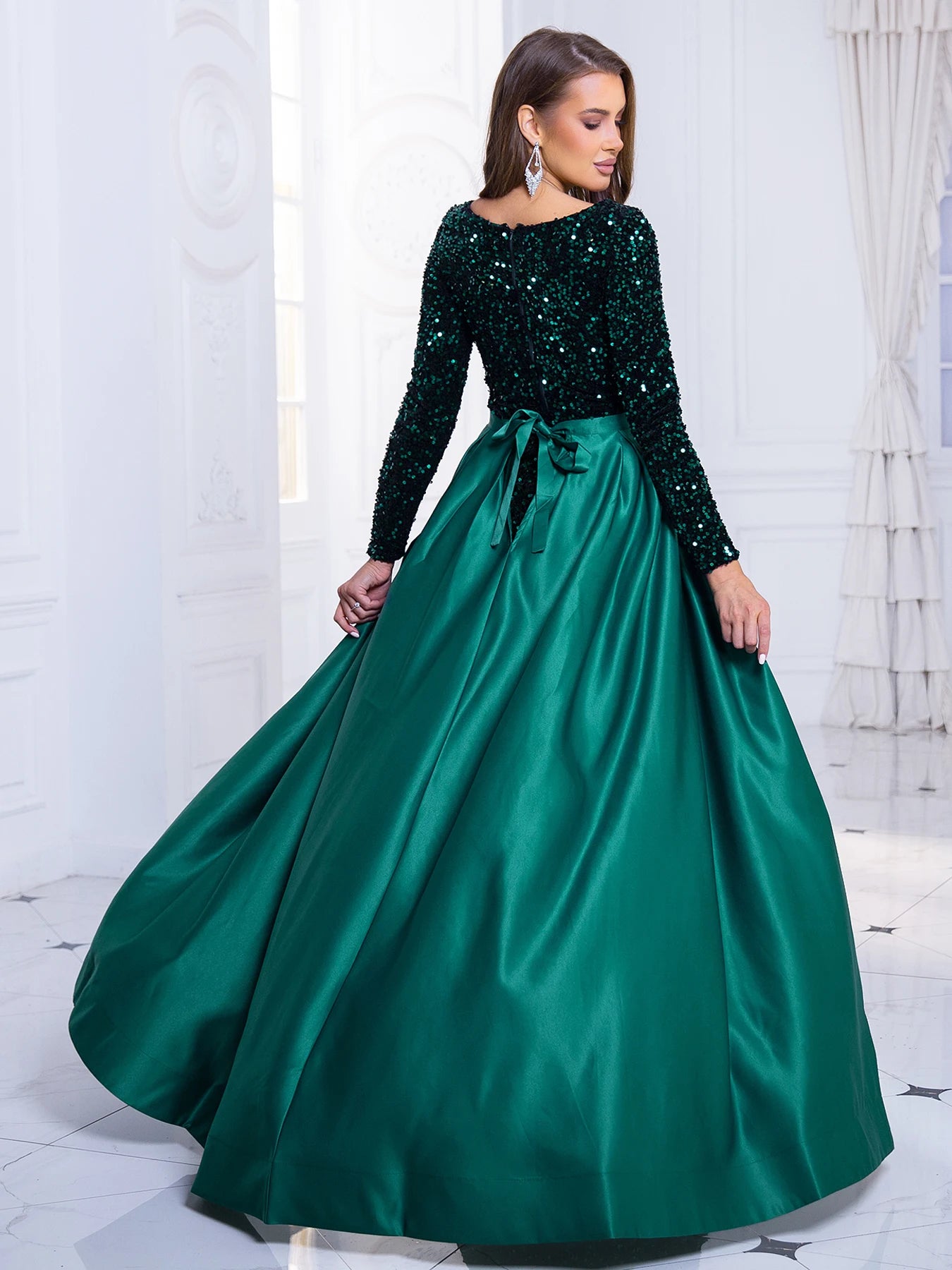 Elegant Mermaid Gown Formal Dress with Detachable Train Elegant | Chuzko.com