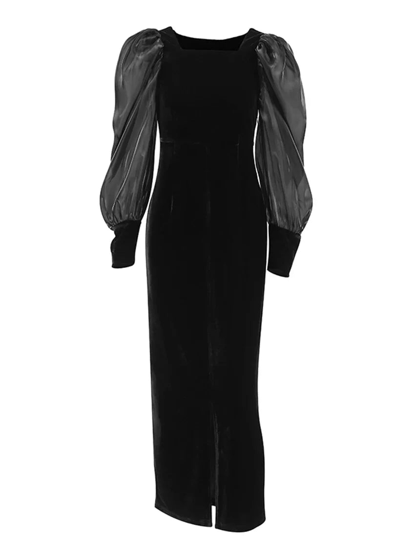 Elegant Velvet Midi Dress for Gala and Cocktail Evenings Elegant | Chuzko.com