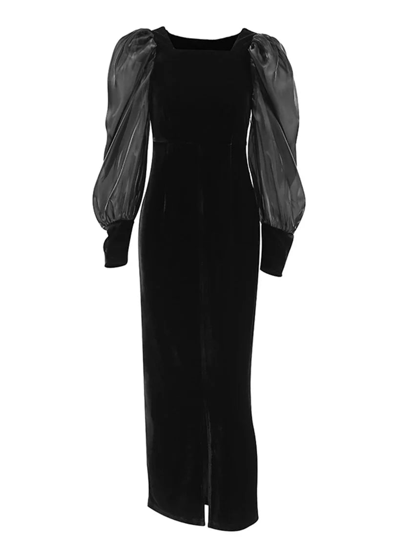 Elegant Velvet Midi Dress for Gala and Cocktail Evenings Elegant | Chuzko.com