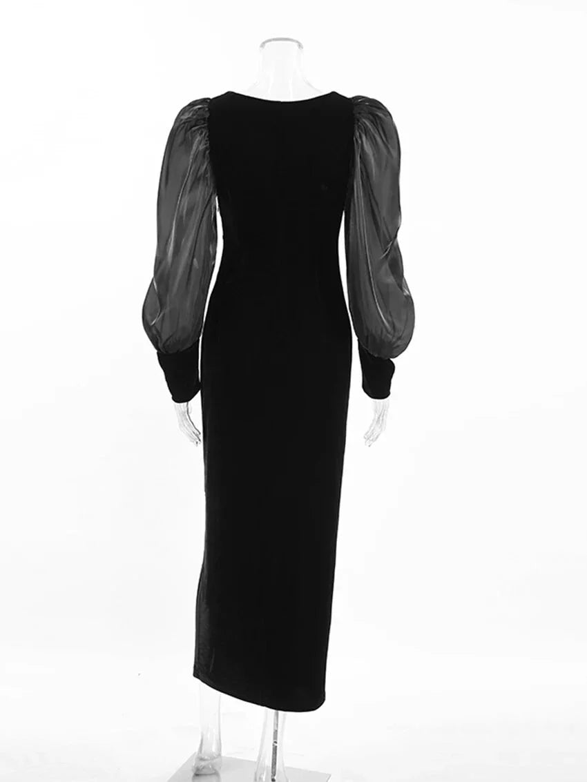 Elegant Velvet Midi Dress for Gala and Cocktail Evenings Elegant | Chuzko.com