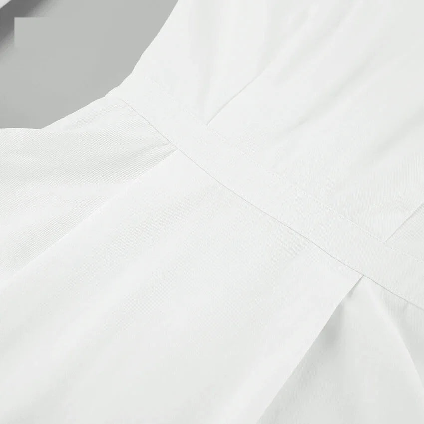 Tailored White Cotton Shirt Dress for Women Shirt Dresses | Chuzko.com