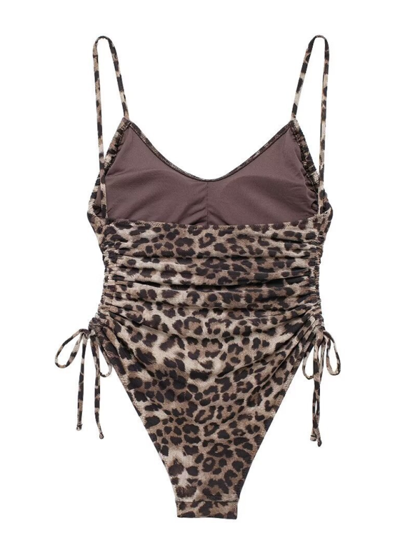 Leopard Print One-Piece Woman's Swimwear for Beach Days Swimsuits | Chuzko.com