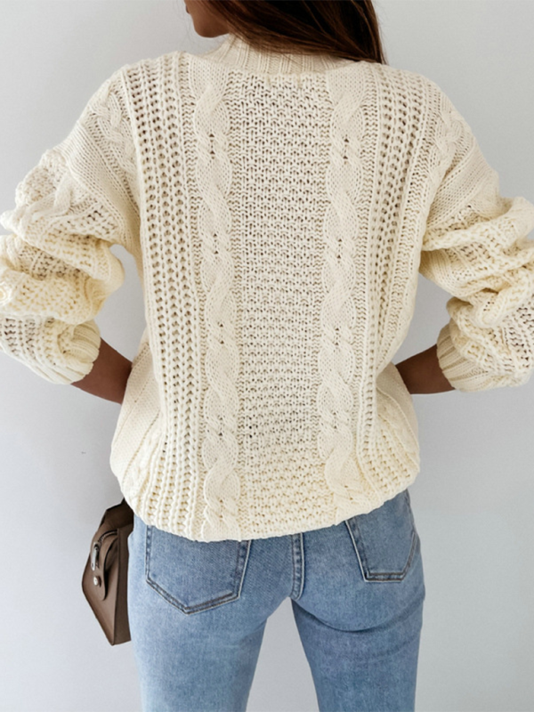 Textured Cardigan Cable Knit Crop Sweater Cardigan Sweaters | Chuzko.com