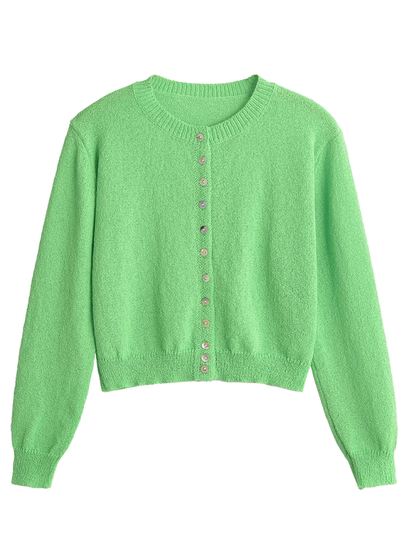 Pretty Cozy Sweater Cardigan with Gem-like Buttons Sweater | Chuzko.com