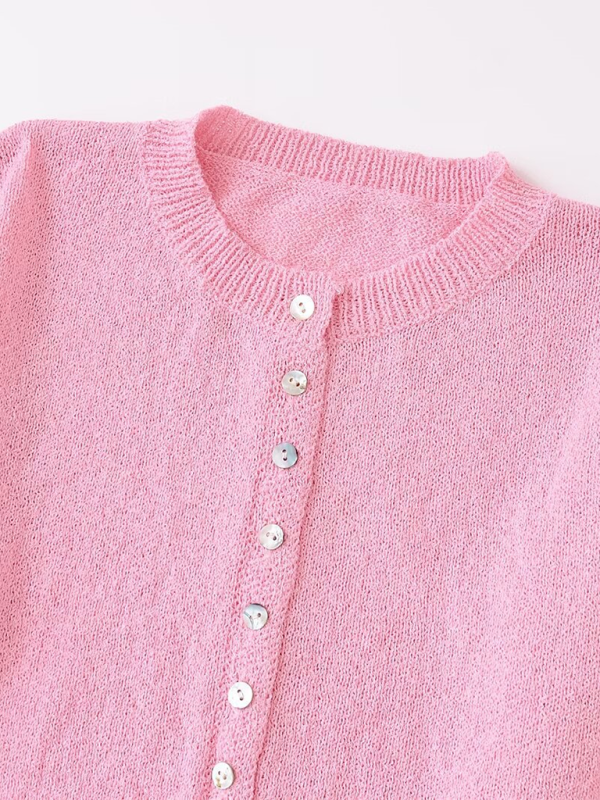 Pretty Cozy Sweater Cardigan with Gem-like Buttons Sweater | Chuzko.com