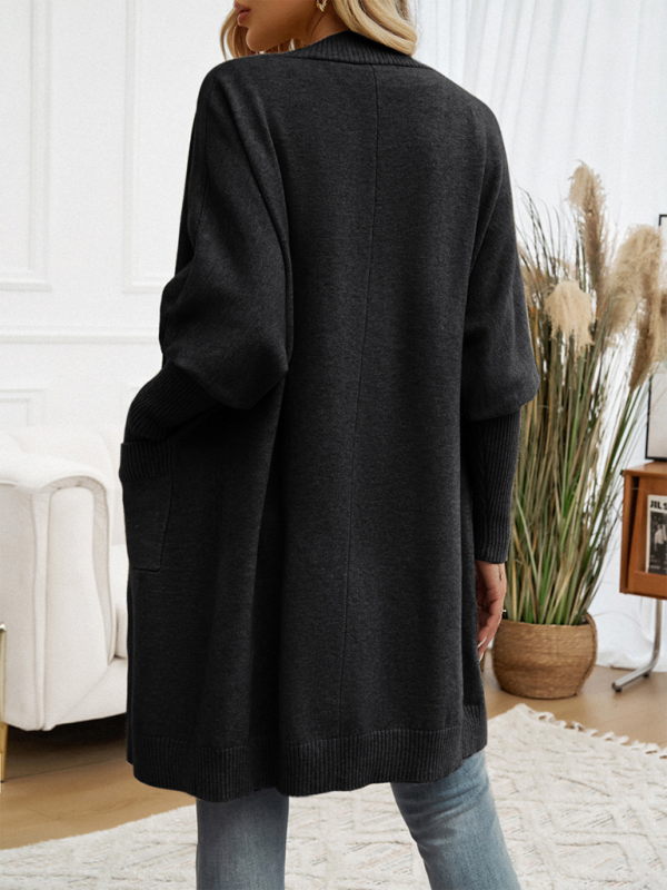 Cozy Layer Long Cardigan with Batwing Sleeves for Women Longline | Chuzko.com