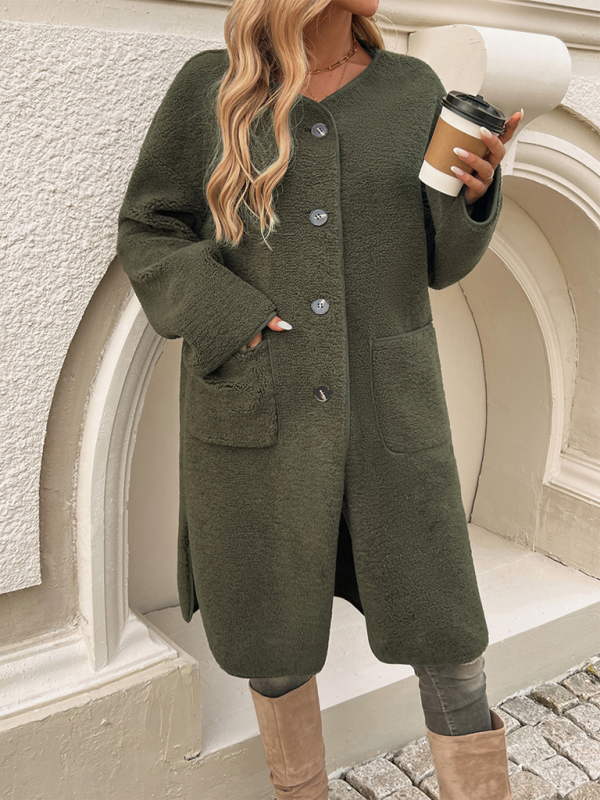 Elegant Winter Plush Long Coat for Women Coats | Chuzko.com