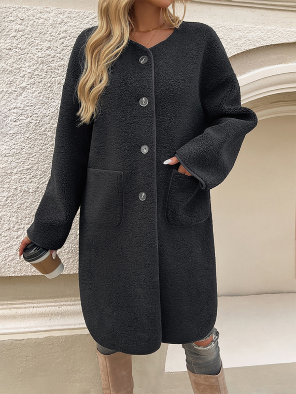 Elegant Winter Plush Long Coat for Women Coats | Chuzko.com