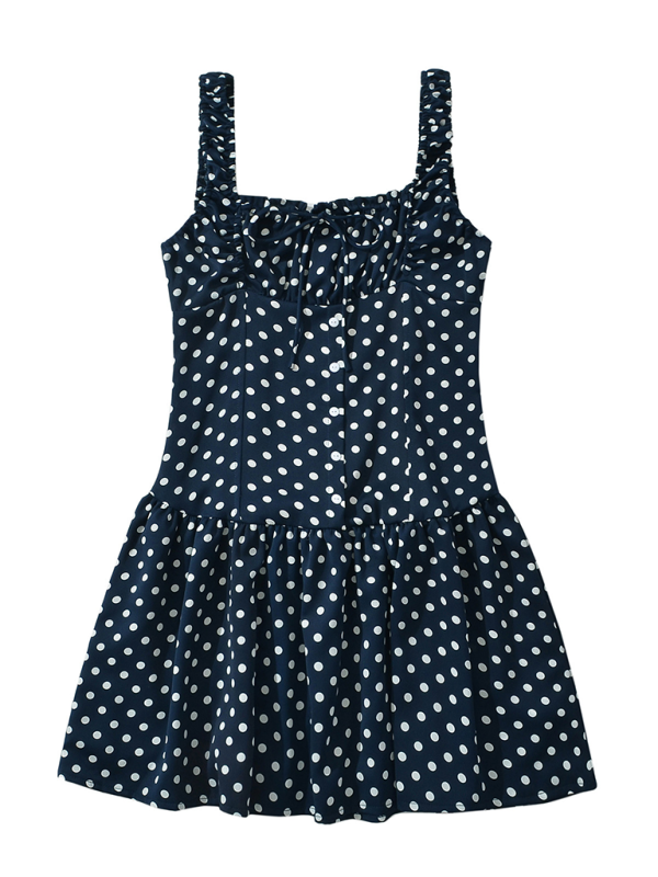 Polka Dot Drop-Waist Mini Dress Casual Dresses | Chuzko.com