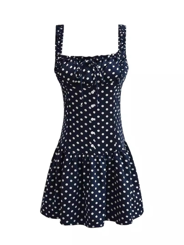 Polka Dot Drop-Waist Mini Dress Casual Dresses | Chuzko.com