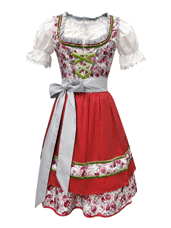 Oktoberfest Floral German Beer Maid Traditional Dress Oktoberfest | Chuzko.com