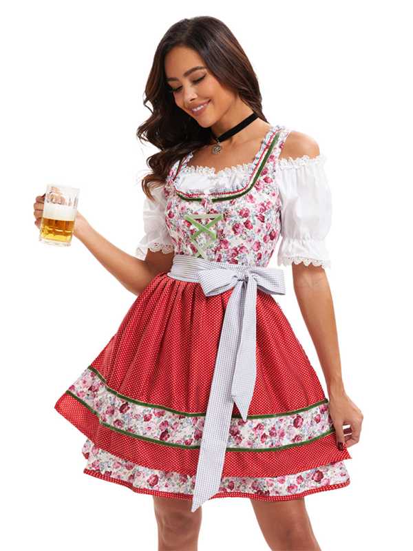 Oktoberfest Floral German Beer Maid Traditional Dress Oktoberfest | Chuzko.com