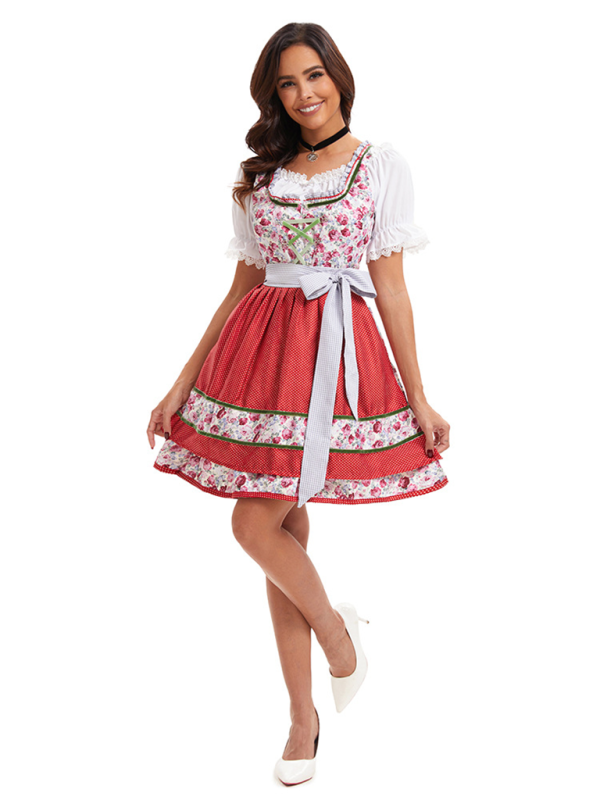 Oktoberfest Floral German Beer Maid Traditional Dress Oktoberfest | Chuzko.com