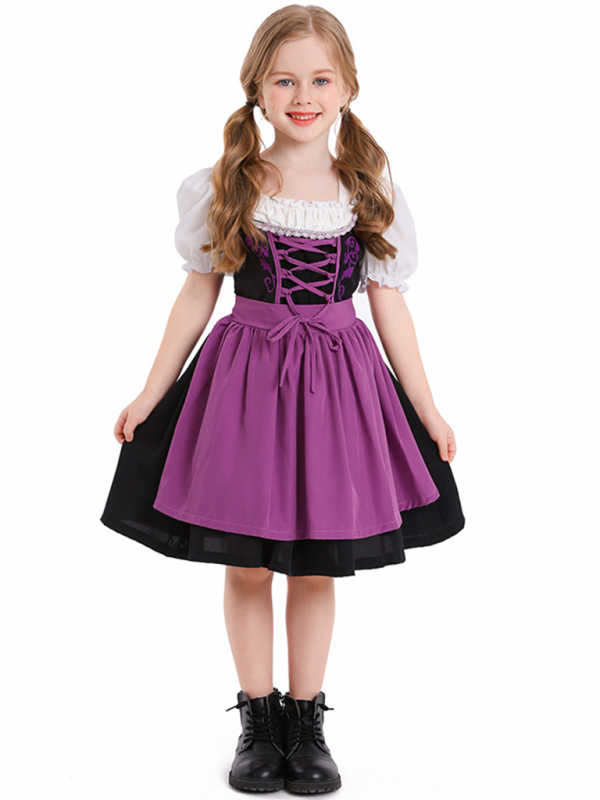 Little Lavender Kid’s Bavarian German Maid Costume Dress	