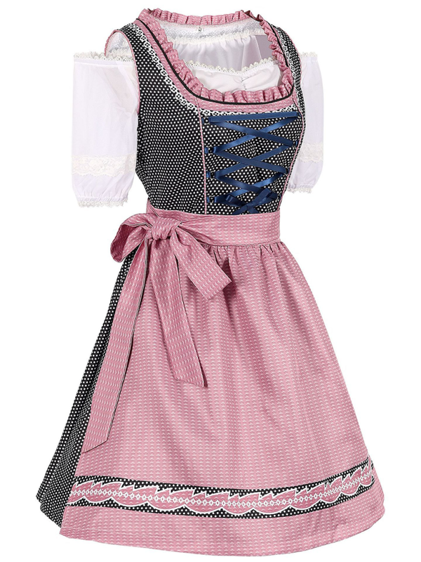 Women’s Pink Oktoberfest Dress Bavarian Beer Maid Outfit | Chuzko.com