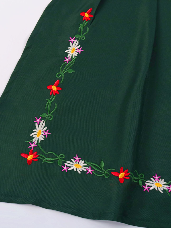 Women’s Green Oktoberfest Dress Embroidery Maid Outfit | Chuzko.com