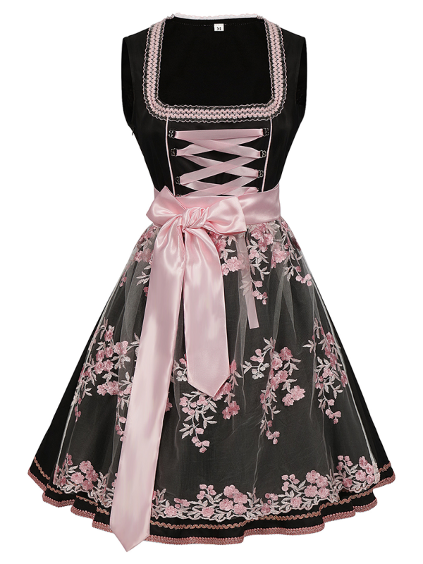 Women’s Black and Pink Oktoberfest Dress Beer Maid Outfit	