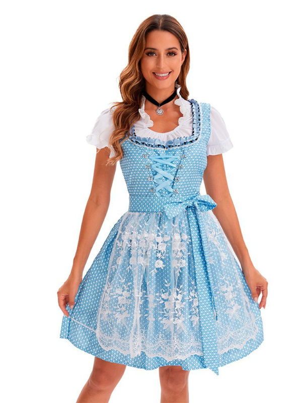 Bavarian Elegant Light Blue Oktoberfest Dress for Women | Chuzko.com