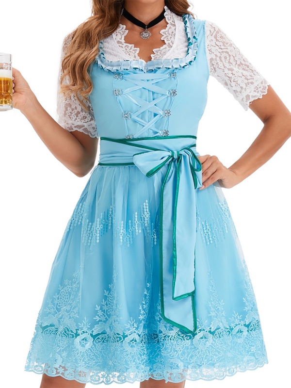 Authentic Dirndl Dress Bavarian Elegant Outfit for Oktoberfest | Chuzko.com