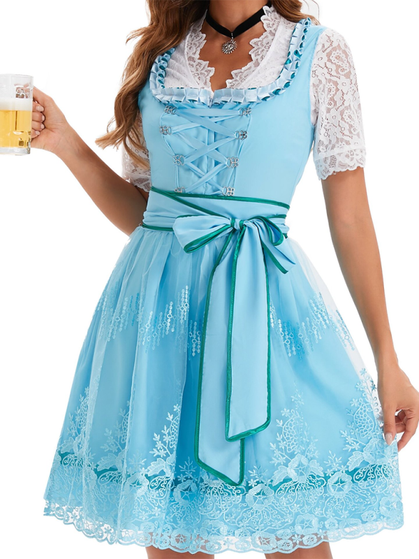 Authentic Dirndl Dress Bavarian Elegant Outfit for Oktoberfest	