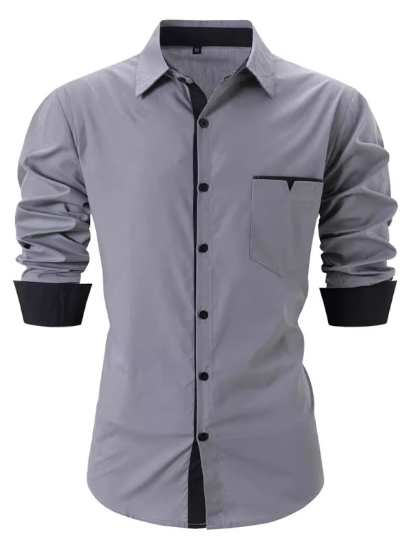 Sharp Men's Dress Shirt with Contrast Trim Men Shirts | Chuzko.com