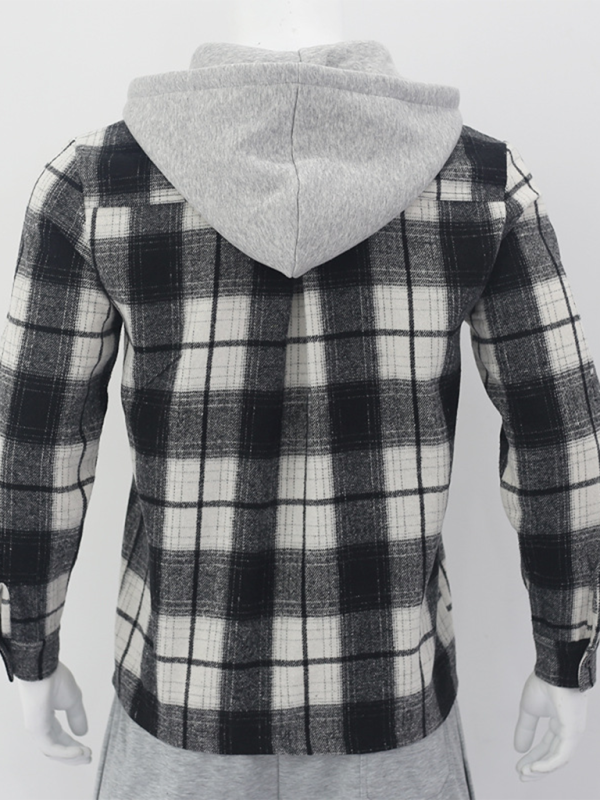 Plaid Hoodie Shirt for Men Fall Layering Men Hoodies | Chuzko.com