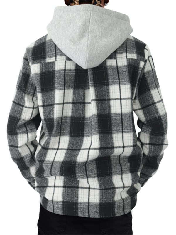 Plaid Hoodie Shirt for Men Fall Layering Men Hoodies | Chuzko.com