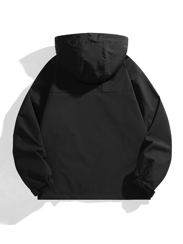 All-Weather Unisex Windbreaker with Detachable Hood Jacket Men | Chuzko.com