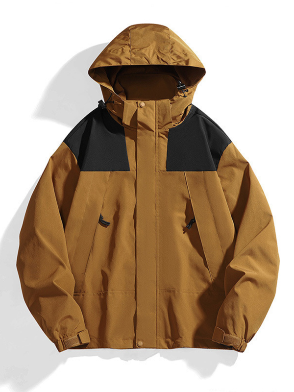 All-Weather Unisex Windbreaker with Detachable Hood Jacket Men | Chuzko.com