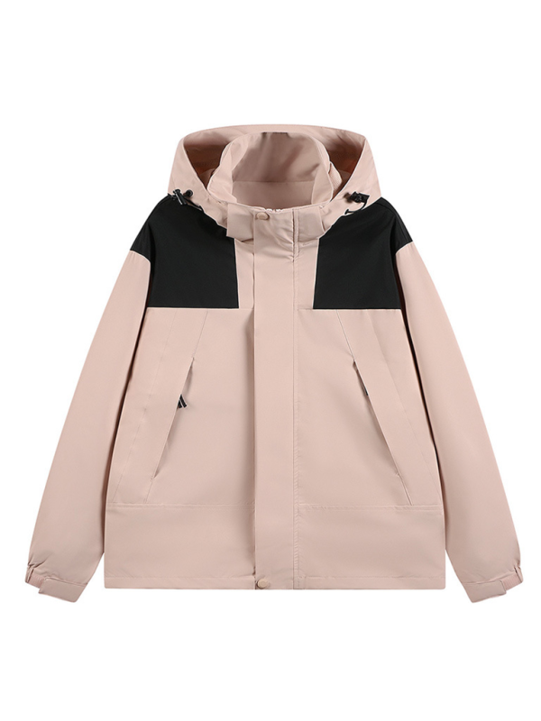 All-Weather Unisex Windbreaker with Detachable Hood Jacket Men | Chuzko.com