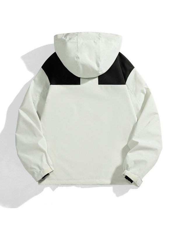 All-Weather Unisex Windbreaker with Detachable Hood Jacket Men | Chuzko.com