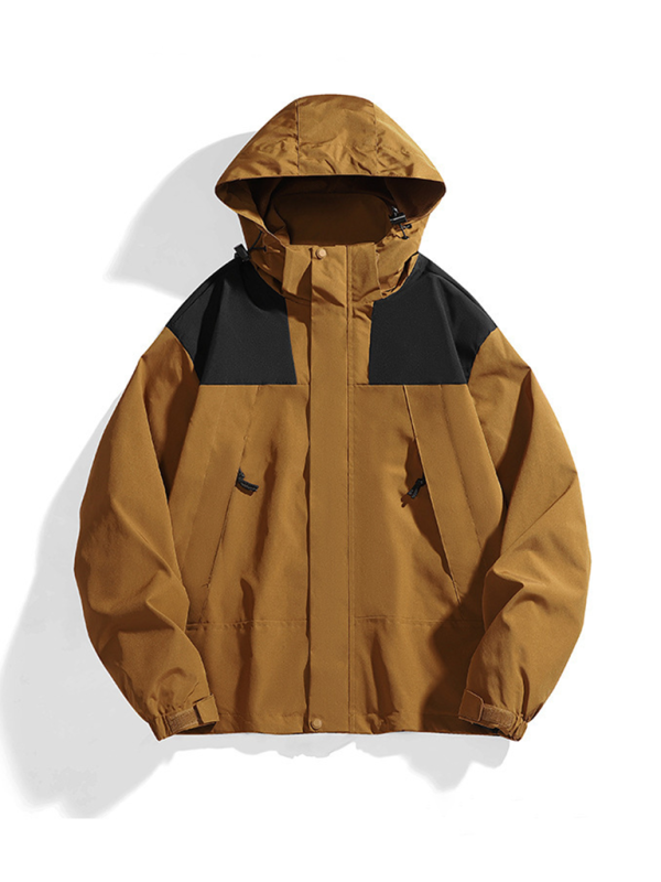 All-Weather Unisex Windbreaker with Detachable Hood Jacket Men | Chuzko.com