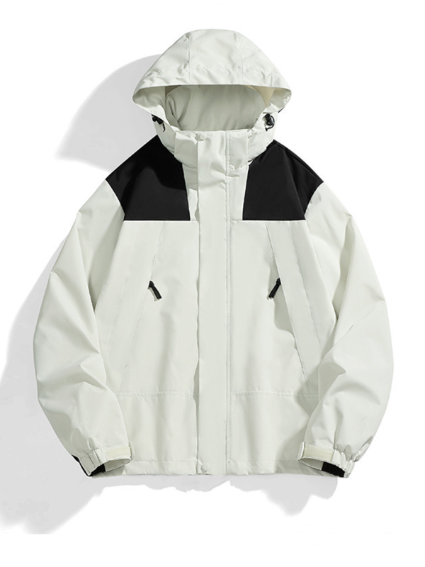 All-Weather Unisex Windbreaker with Detachable Hood Jacket Men | Chuzko.com