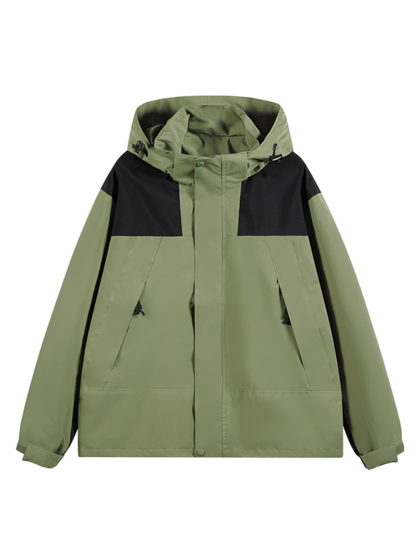 All-Weather Unisex Windbreaker with Detachable Hood Jacket Men | Chuzko.com