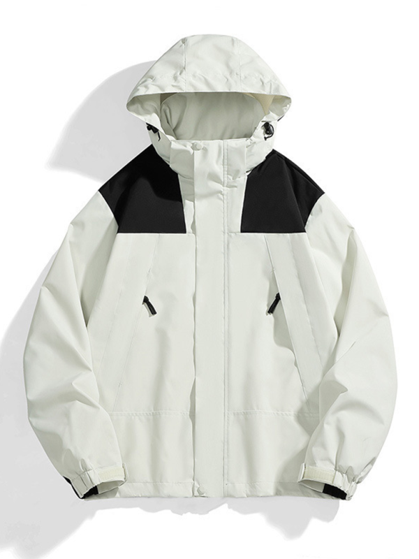 All-Weather Unisex Windbreaker with Detachable Hood Jacket	