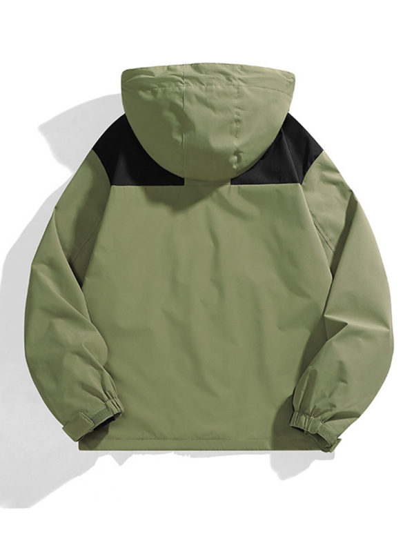 All-Weather Unisex Windbreaker with Detachable Hood Jacket Men | Chuzko.com