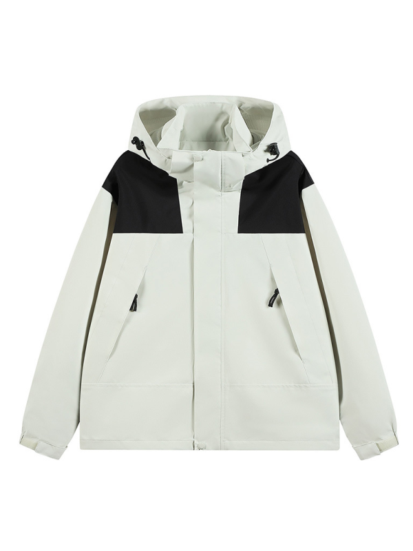 All-Weather Unisex Windbreaker with Detachable Hood Jacket Men | Chuzko.com