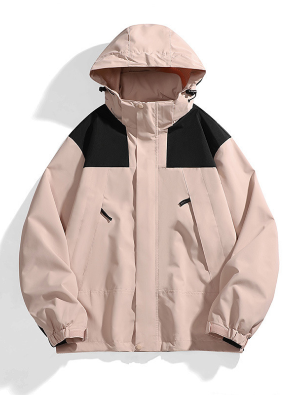 All-Weather Unisex Windbreaker with Detachable Hood Jacket Men | Chuzko.com